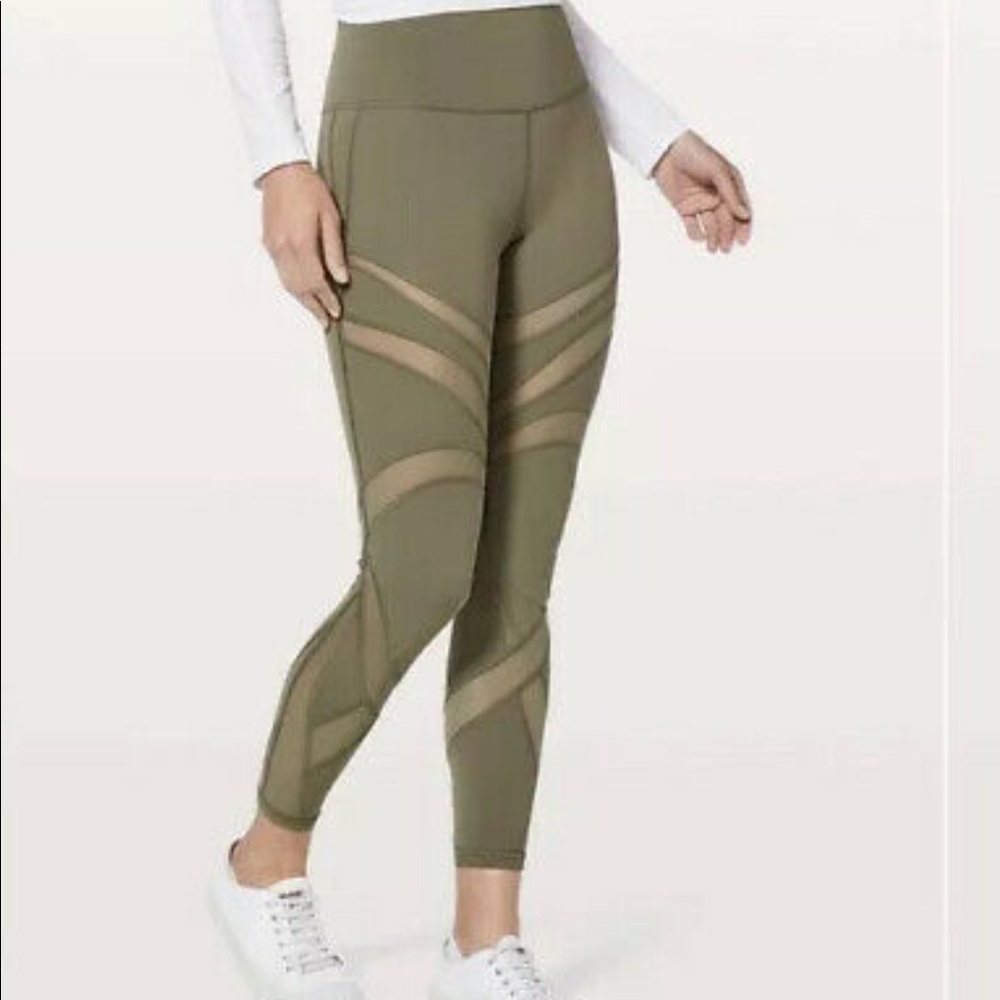 Lululemon Wunder Under Hi Rise Mesh Leggings